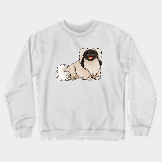 Dog - Pekingese - Black and White Crewneck Sweatshirt by Jen's Dogs Custom Gifts and Designs